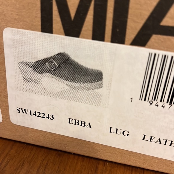 Mia Ebba Lug Leather Swedish Anatomisk Clogs Shoes Luggage Womens Size 7 Euro 37 - Picture 12 of 12